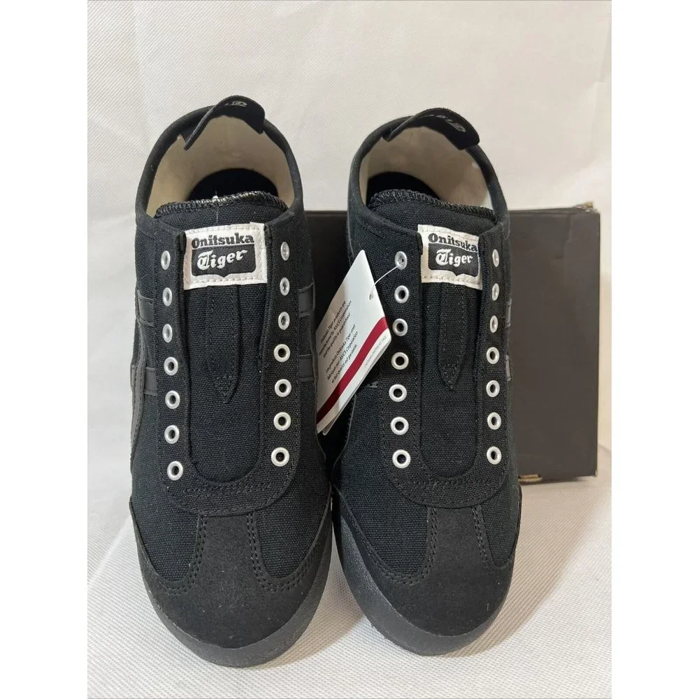 NEW IN BOX ONITSUKA TIGER MEXICO 66 SLIP-ON SNEAKERS BLACK WHITE SZ 8 WMN 9.5 - Picture 3 of 6